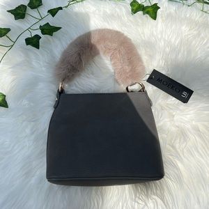 Moeko sun Billion gray fur crossbody purse (vegan)